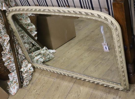 A painted overmantel mirror W.100cm